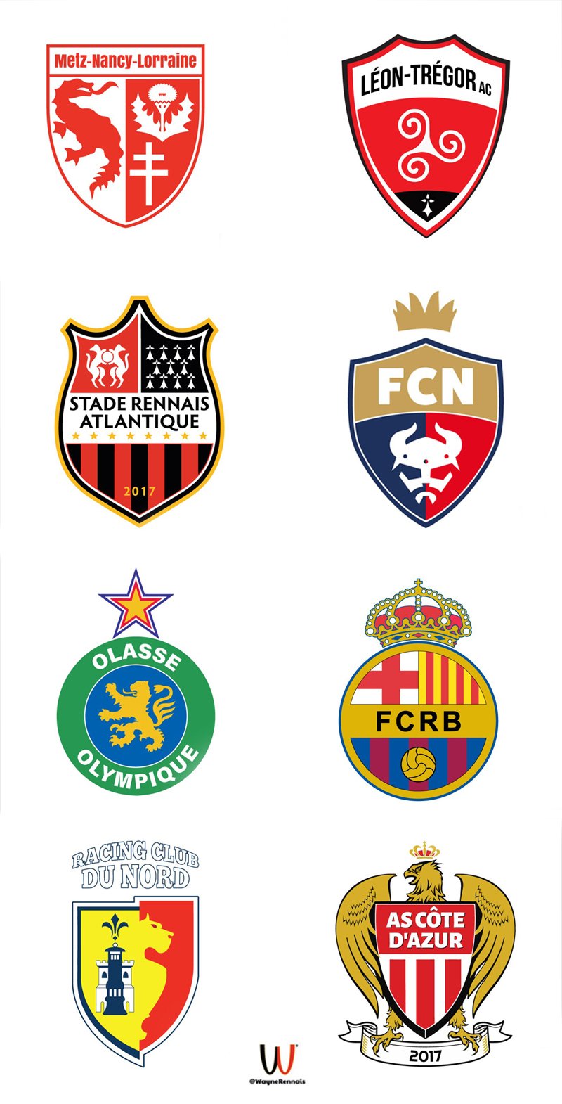 Détournement de logos des clubs de football.